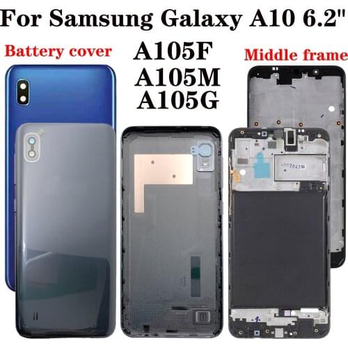 Shyueda 100% Orig New For Samsung Galaxy A10 A105F A105G A105M 6.2" Rear Back Housing Battery Cover Front Middle Frame