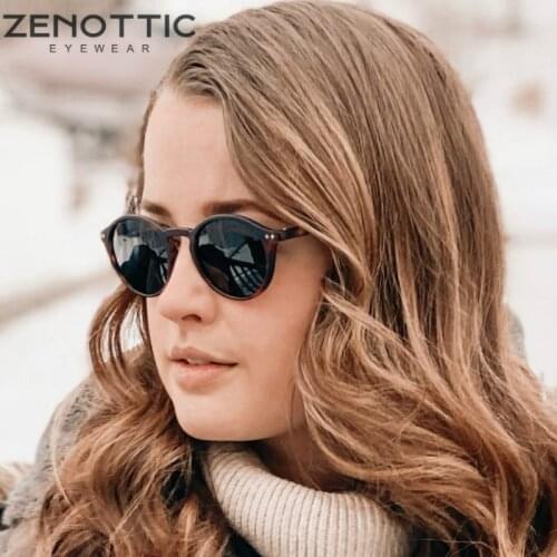 ZENOTTIC Retro Round Polarized Sunglasses for Men Women Brand Design Black Vintage Small Sun Glasses Gafas De Sol Shades Eyewear