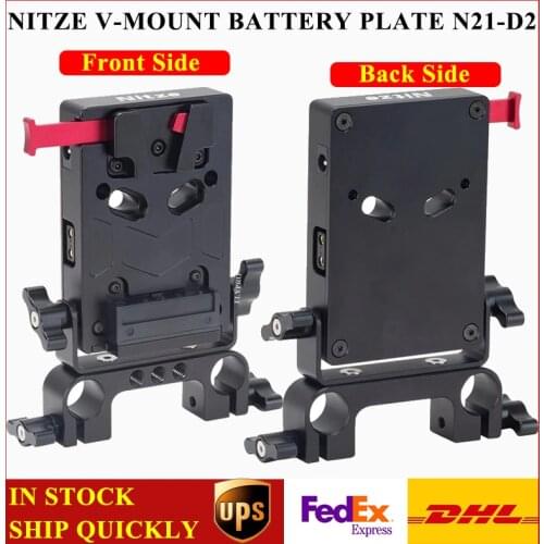 NITZE V-MOUNT BATTERY PLATE WITH 15MM ROD CLAMP N21-D2 standard V mount battery plate adapter with automatic lock protection