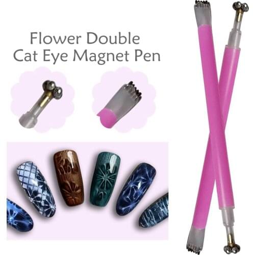 SUPWEE 1Pc Nail Art Flower Double Head Cat Eye Gel Polish Magnetic Tip For All 3D Magic Cat Eyes Magnet Gel Nail Polish Manicure