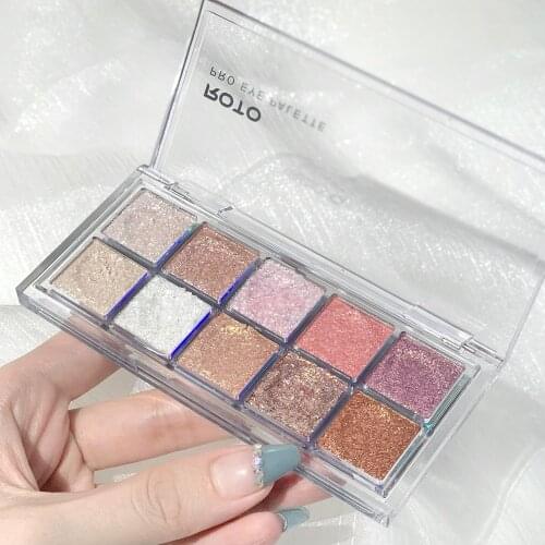 ROTO 10 Color Eyeshadow Is Suitable for Beginners Pearly Matte Delicate and Extensible Easy To Apply and Long-lasting Eye Makeup