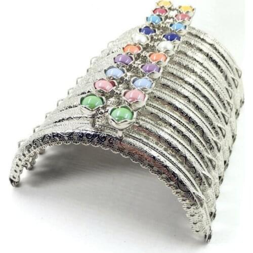 20pc/10pcs 10.5CM Lotus head Bag Kiss Clasp silver semicircle Metal Coining Pattern Purse Frame DIY Bag Sewing Accessories AU529