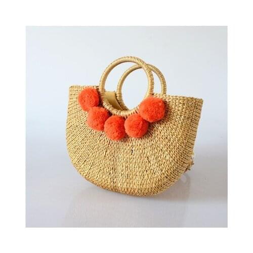 NEW Womens Straw Hand Bag Shoulder Tote Bag Bucket Summer Bags Women bulb Rattan Bag Braided Bolsa Feminina Wholesale