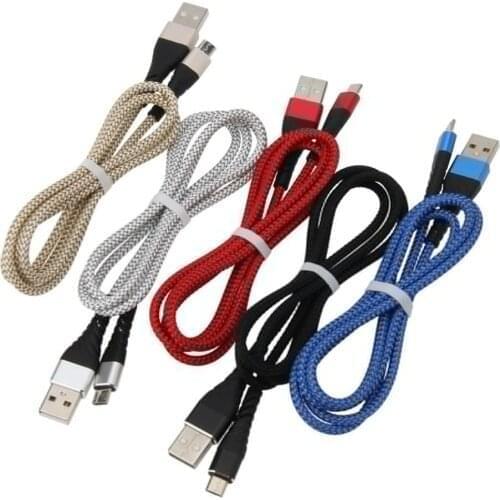 1/2/3M Fast Charging 2.5A Micro USB Type C Cable for iPhone 11 Pro XR X Braided Type-c Charger Cord for Xiaomi Samsung S8 500pcs