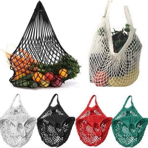 1pcs Useful Mesh Net Turtle Bag String Shopping Bag Reusable Fruit Storage Handbag Kitchen Storage Tools