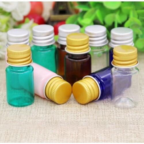 10/50/100pcs Empty 5ml Mini Small PET Sub bottling Trial Cosmetic Refillable Container with Gold/silver aluminum screw cover cap