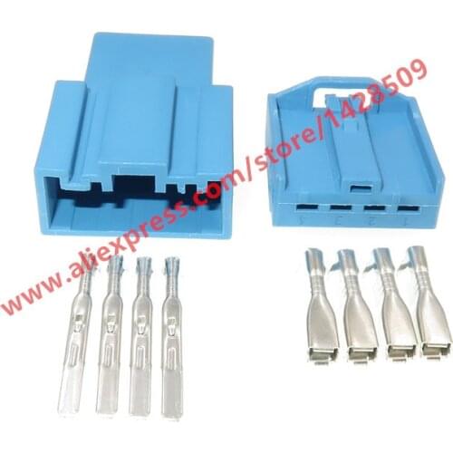 10 Sets 4 Pin Auto Speaker Plug Automotive Audio Wire Connector Blue Colour Female Male Plugs For BMW