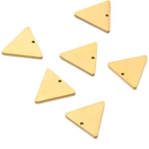 10pcs/Lot Real Stainless Steel High Polish Triangle Charms Connectors for DIY Necklace Bracelet Fashion Jewelry Making