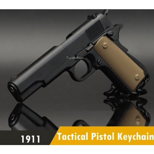 1911 Model Key Rings Tactical Hunting Pistol Shape Keychain Mini Portable Decorations Detachable Keyring for Hiking Shooting Cs