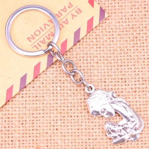 20pcs New Fashion Keychain 37*20 mm mother hold son Pendants DIY Men Jewelry Car Key Chain Ring Holder Souvenir For Gift