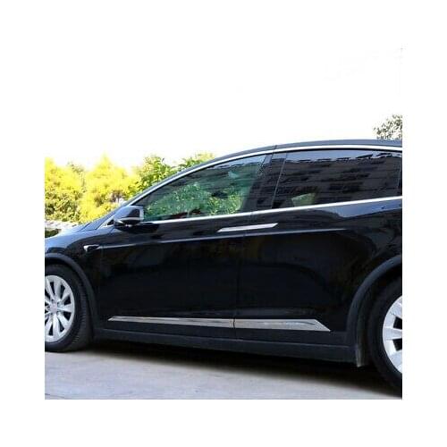 ABS Chrome Side Door Body Molding Cover Trim 4pcs For Tesla Model X 2016-2019
