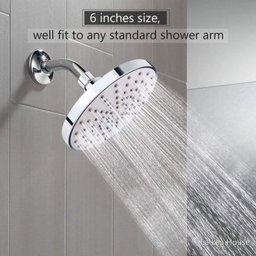 6-Inch Spray Rain Shower Head Faucet ABS Bathroom Shower Ultra-Thin Large Rainfall Heads High Pressure Hand Held Shower Head
