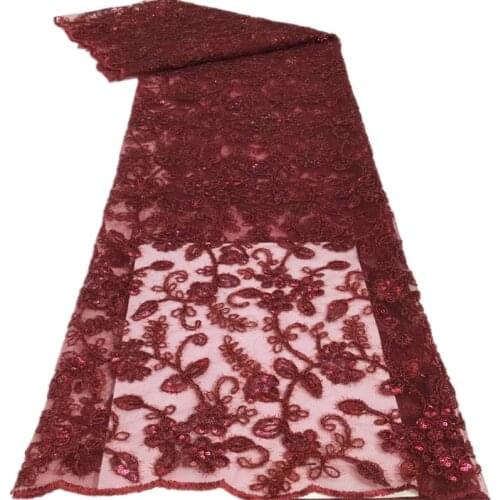 African Lace Fabrics Wholesale Nigerian Tulle Mesh Lace with sequins Lace Fabric for Bridal Materials WS-90