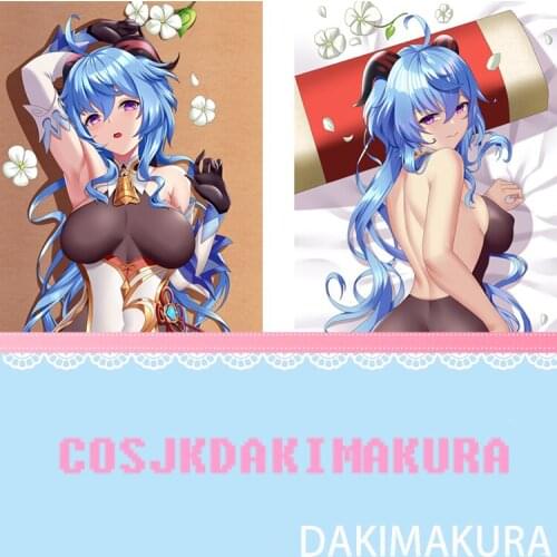 Anime Dakimakura Genshin Impact Ganyu Girls HD Print Pillowcase Body Hugging Pillow Cover Case Costume Collectible Xmas Gifts