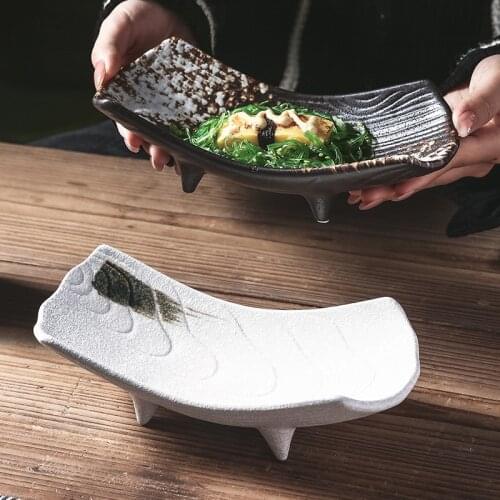 Sashimi sea urchin dish, commercial Japanese sushi dish, hot pot barbecue, roast meat, square dish, exquisite cooking plate