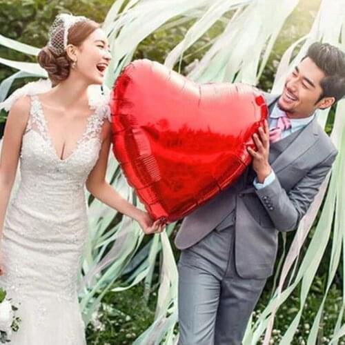 Big Size 80cm Heart Shape Foil Balloons Wedding Party Decorations Marriage Love Ballon Supplies Valentines Day Decor
