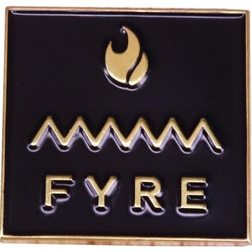 Twin peaks pin fyre fest brooch zig zag badge creative art jewelry