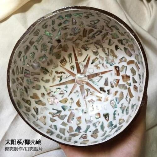 Wooden Decorative Storage Bowl Porch Key Storage Tray Coconut Bowl Home Decoration Decoration Handmade Living Room Decoration