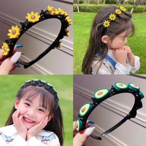 2021 Children Cute Acrylic Avocado Flower Fruit Hair Hoop Hair Headbands Lovely Hairbands Accessories Girls Kids Hoop Hair S2I1