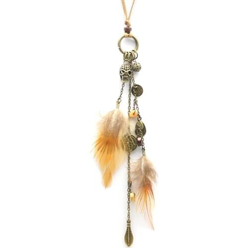 Long Chain Bohemian Personality Skull coin Alloy tassel Bohemian famous wind necklace Chian Vintage Ethnic Jewelry Accessories