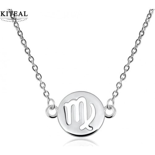 KITEAL Fashion New Brand Design Luxurio silver plated necklaces & pendants 12 constellations collier charm