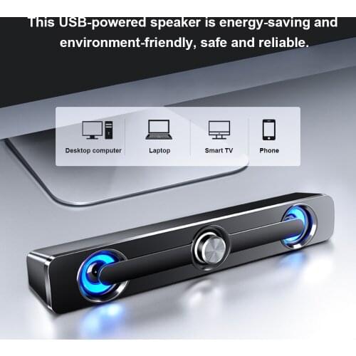SADA V-111 Computer Speaker USB Wired Powerful Bar Stereo Subwoofer Bass Speaker for PC Laptop Phone Tablet Surround Sound Box