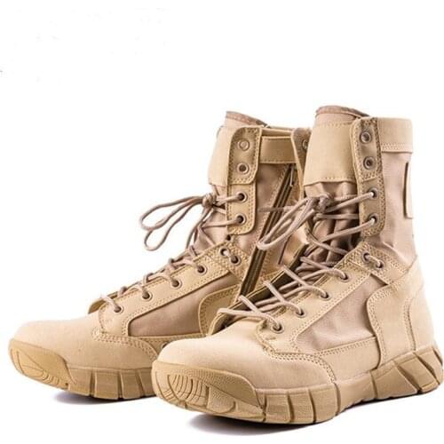 Leather Outdoor Hiking Shoes Mens Desert Ankle Boot Military Tactical Boots Men Combat Army Boots Riding Working Shoes
