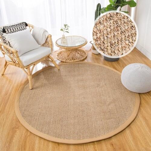 Round Sisal Carpet Living Room Bedroom Modern Simple Straw Woven Linen Mat Nordic Ins Round Grass Fiber Non-Slip Floor