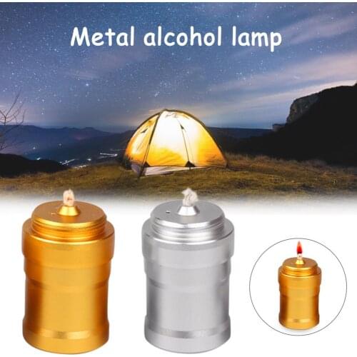 2pcs Mini Aluminum Alloy Alcohol Lamp Convenient To Carry Tent Lighting With Cotton Core Laboratory Equipment Heating