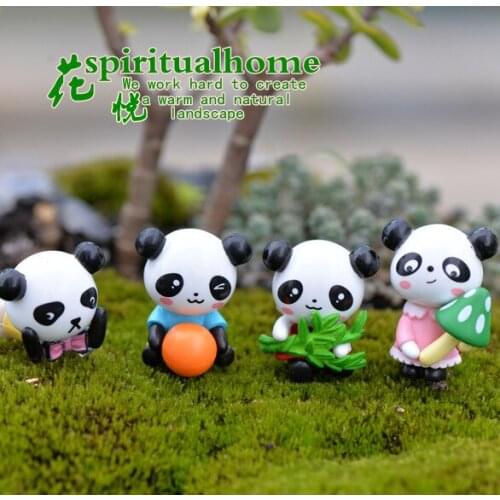 1pc Cute Artificial Giant Panda Figurines Miniatures Mini DIY Ornament Fairy Ggarden Gnome Home Decoration Microscopic Landscape