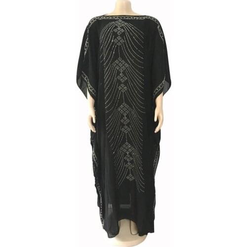 Fashion Muslim Dress Muslim Robe Women Clothing African Clothing Hot Drilling One Shoulder Dress Elegant Women Muslim Costume