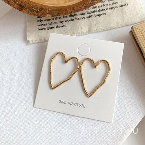 High Quality Long Jewelry Silvery Gifts Heart Golden Drop Earrings Sale Lovely Graceful Girls Drop Shipping Hollow Out Women