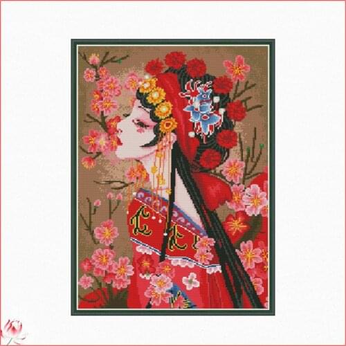 Classical Beauty Cross Stitch Kits 11ct 14ct Counted Printing Patterns Canvas Embroidery Kit DMC Line Number DIY Needlework Set