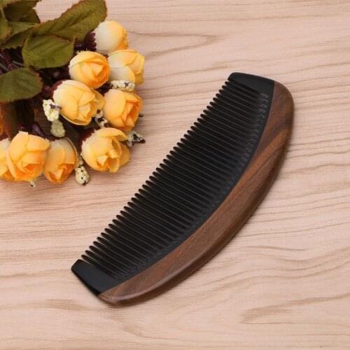 Natural Green Sandalwood Ox Horn Wood Comb Beard Makeup Tool Massage Hair Care 667D