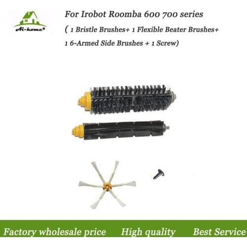New Flexible & Bristle Brush 6-Armed Side Brush With Screw K for iRobot Roomba 600 700 Series 620 630 650 660 760 770 780
