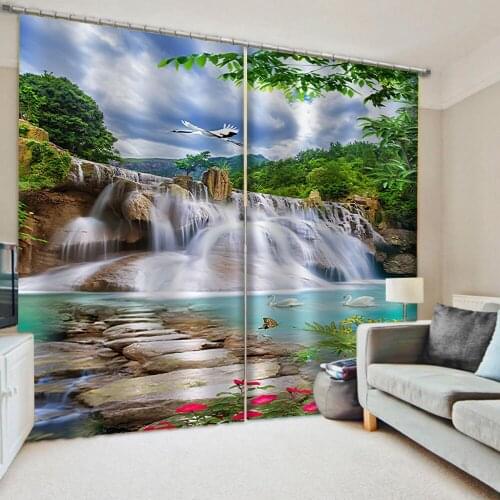 Phoot nature scenery waterfall curtains 3D Window Curtains For Living Room Bedroom 3d curtain fabric