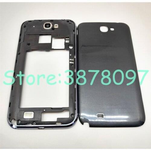 Full Housing For Samsung Galaxy Note 2 N7100 Middle Frame +Back Panel Rear Battery Cover Door Replacement Parts