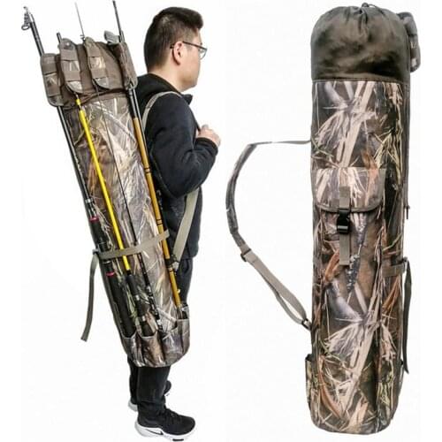Portable Multifunction Nylon Fishing Bags Camouflage Fishing Rod Bag Case Fishing Tackle Tools Bag Fishing gear