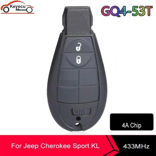 KEYECU for Jeep Cherokee Sport KL 2014 2015 2015 2017 2018 2019 Remote Key Fob Fobik 433MHz GQ4-53T PCF7961M 4A Chip