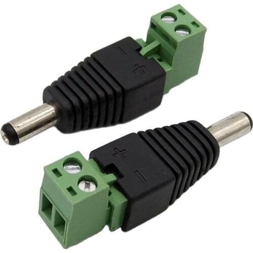 Split Type 5.5X2.1mm Cat5 To Male CCTV Camera Power DC Plug Adapter Connector 10Pcs/Lot