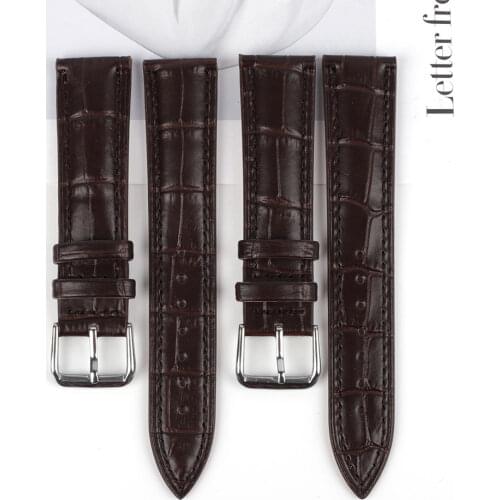 Fashion Cow Leather Watch Band 18mm 20mm 22mm Bamboo Pattern Calfskin Unisex Watch Strap Replacement Black Coffee Brown