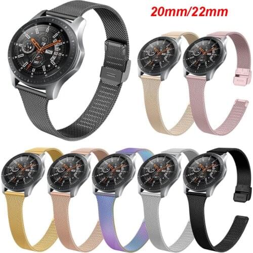 20mm 22mm Metal Straps for Samsung Galaxy Watch 3/46mm/42mm/Active 2/Gear S3 Bracelet Huawei Watch GT 2 2e Pro Bands