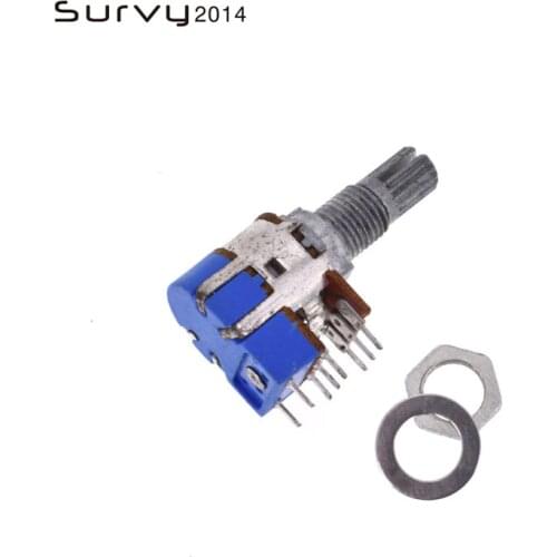 Stereo B50K Ohm Dual Linear Type Taper Volume Control Potentiometer Switch 50K R125G