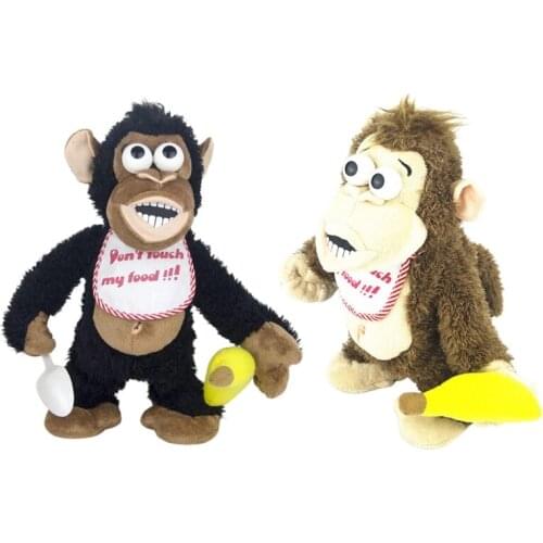 12’’ Dancing Toy Stuffed Monkey Doll for Kids Gift Party Favors Battery Supply Built-in Gesture Sensor Soft Cotton Plush N0HD
