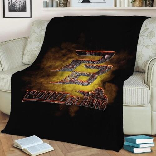 Point Blank Throw Blanket Print on Sherpa Blankets Soft for Sofa Customized DIY Plush Thin Quilt