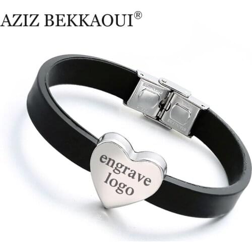 DIY Logo ID Bracelets for Women Adjustable Length Silicone Bracelet DIY Letter Name Heart Shape Bracelet & Bangle Gift for Mom