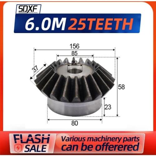 1pc，6m25T , 22mm bevel gear, machining holes need to be processed by tools themselves