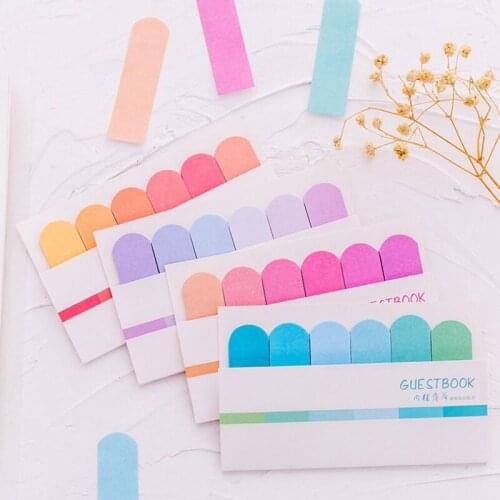 1pcs Mini Gradient Memo Pads Sticky Notes Bookmark Papers Stationery Papelaria Index Paper Sticker School Office Supply