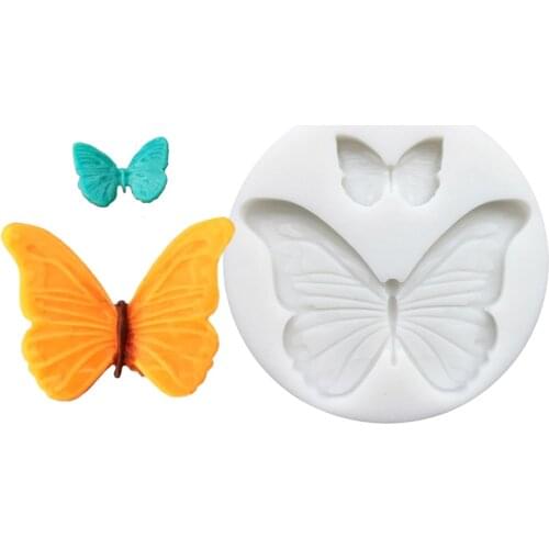 2 Butterflies Silicone Sugarcraft Cupcake Baking Mold Fondant Cake Decorating Tools