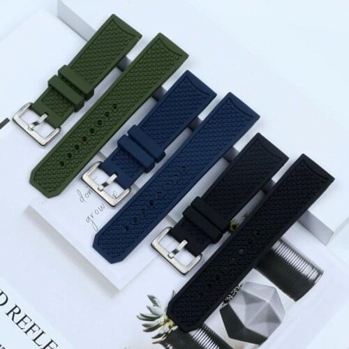 24mm Soft silicone Rubber watchband pin logo buckle accessories replace for Cartier strap for CALIBRE watch band WSCA0006 belt